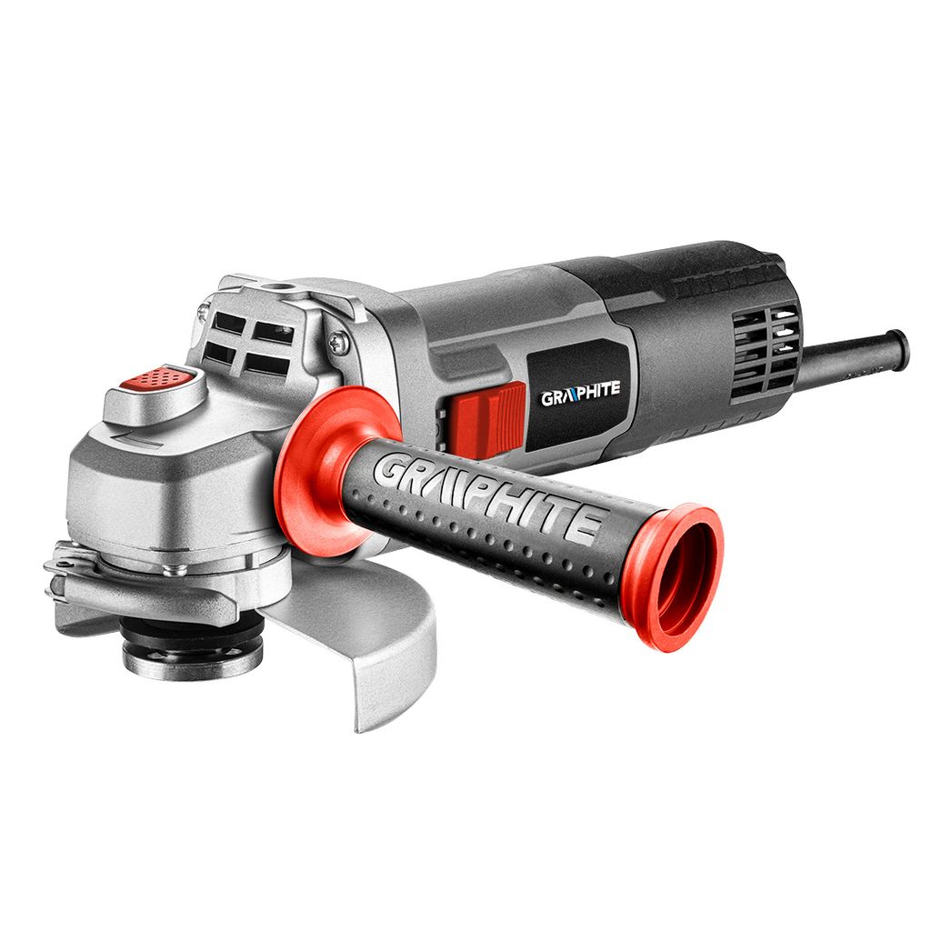 GRAPHITE Winkelschleifer 1600W, schmales Gehäuse, Scheibe 125x22.2 mm, Spindelgewinde M14, zweistufiger Schaltknopf, dreistufiger Seitengriff, Sch...