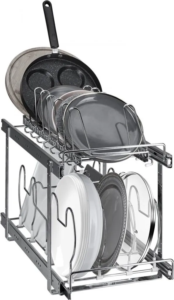 Organisateur pour placard de cuisine - Range poêles extensible 2 niveaux