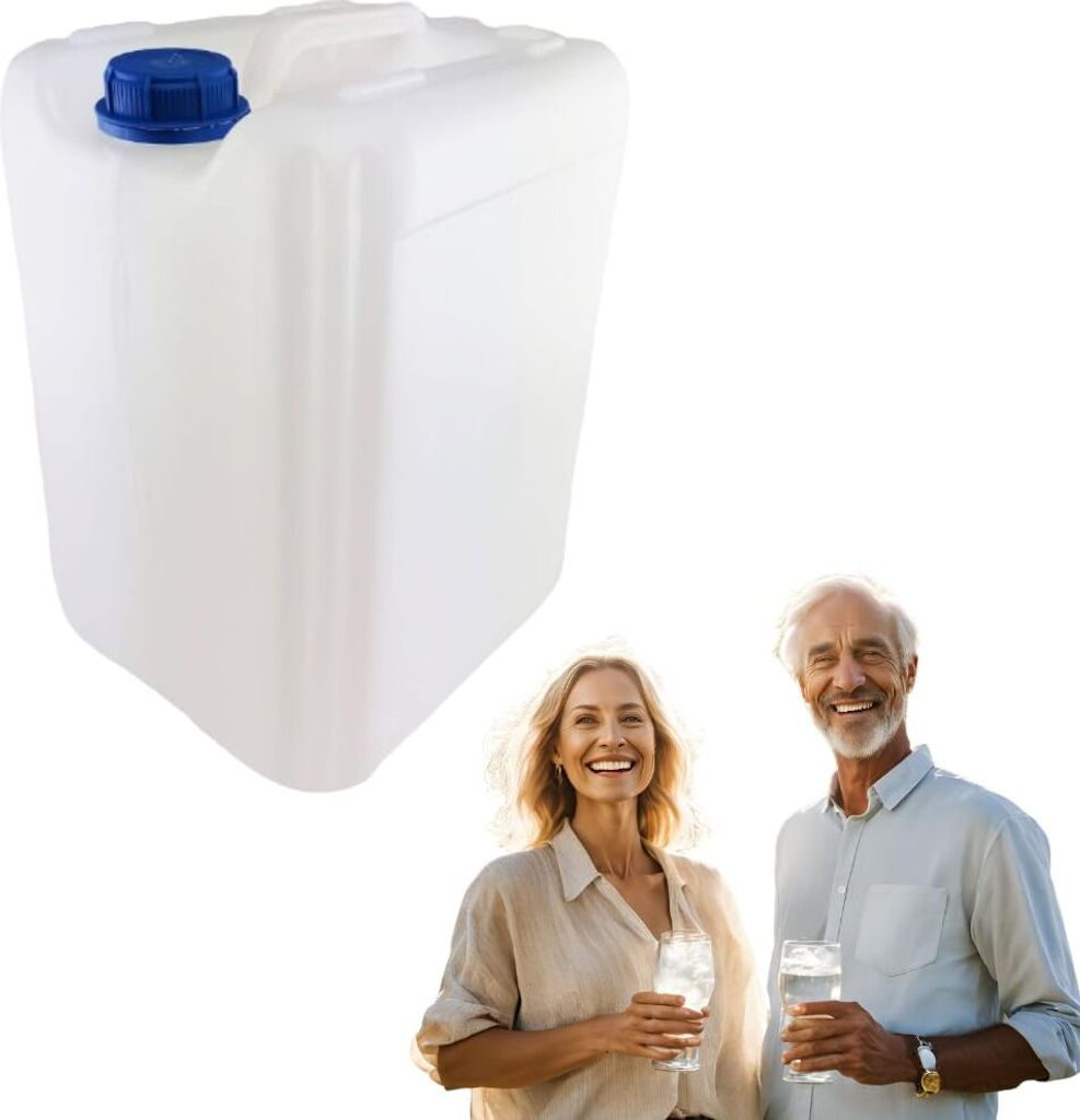 Anwicar Wasserkanister - Wasser Kanister 20l - Camping Wassertank - Weiß