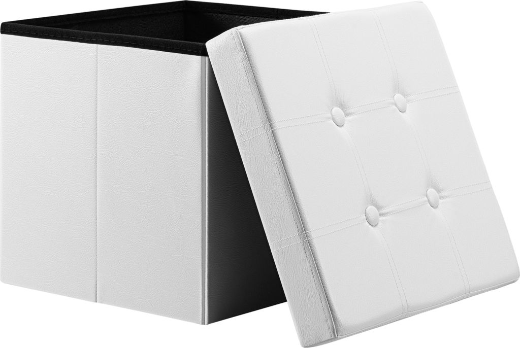CASARIA® Tabouret cube avec espace de rangement blanc petit Image du produit 