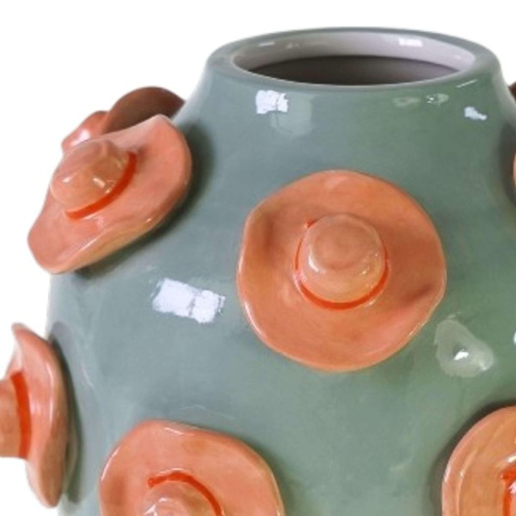 Vase mit Hüten blau Dolomit handbemalt 23 cm Deko für modernes Wohnen mit Stil
