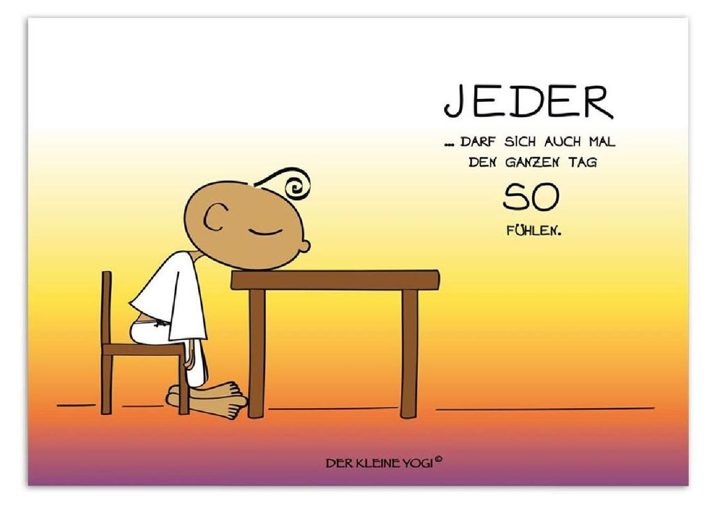 Goebel Postkarten Der kleine Yogi - "Jeder darf sich" - Postkarte