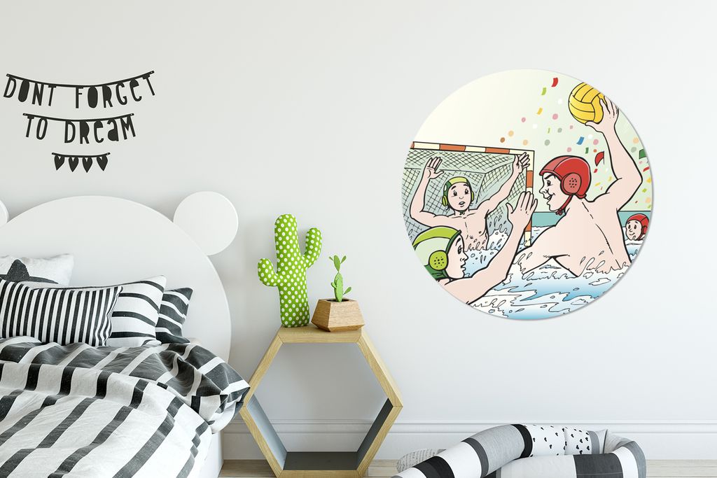 MuchoWow - Mauerkreis - Wandbilder - Runde Bild - Bild aus Aluminium - Schlafzimmer - Wohnzimmerdekoration - Wand Dekoration