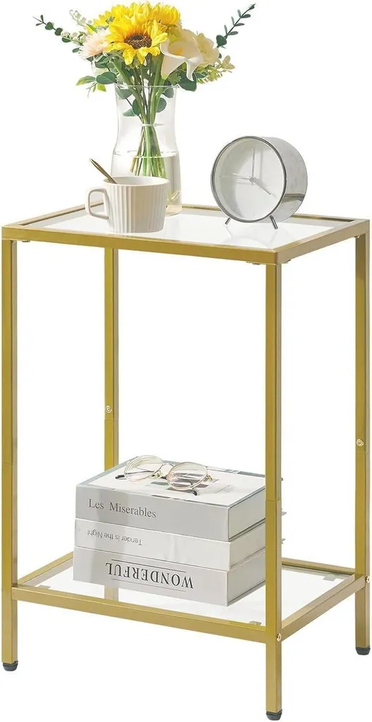 Table d'appoint en verre pour petit espace et décoration de salon moderne