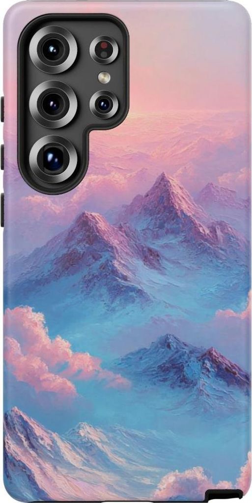 Traumhafte Berggipfel in Rosa und Blau – Hülle Kompatibel mit Samsung Galaxy S25 Ultra