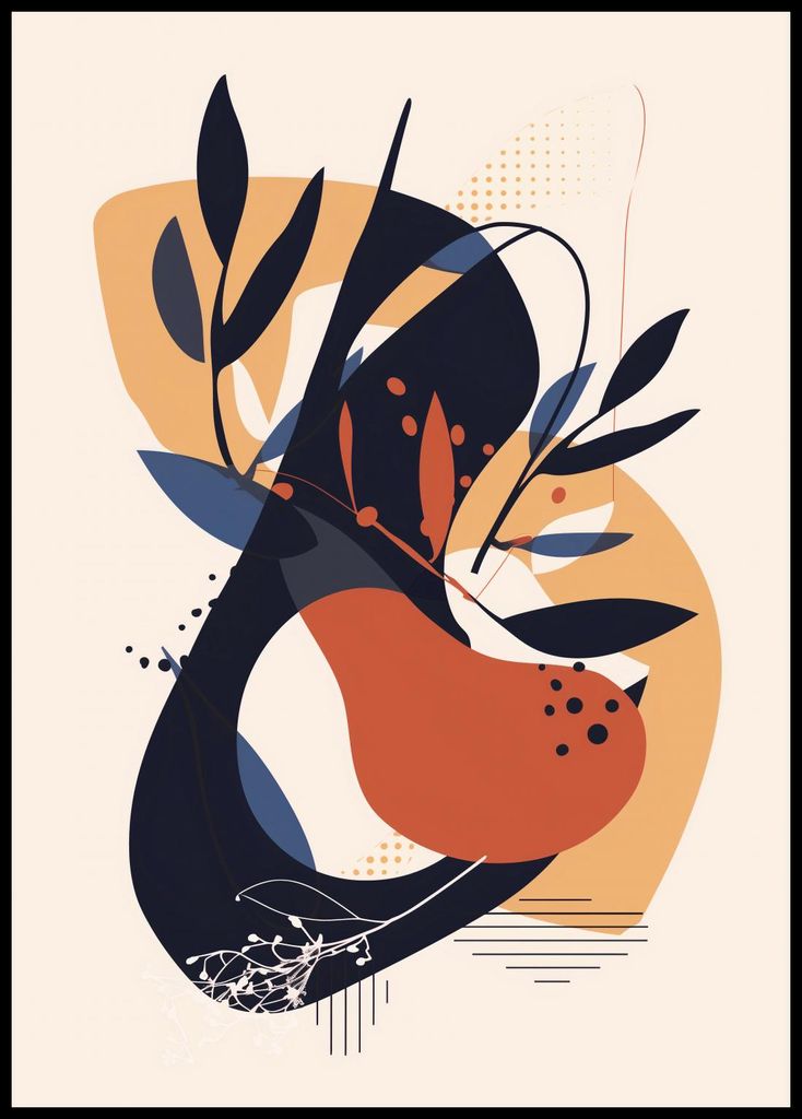 Plakat 67,5x95cm Abstrakte Botanik in Bewegung