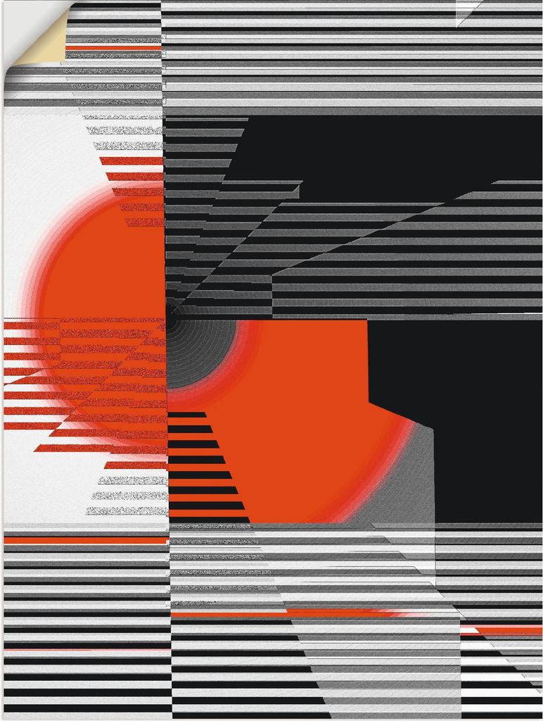 ARTland Wandbild, selbstklebend Schwarz weiß trifft rot Version 4 Größe: 90x120 cm