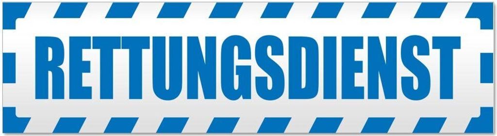 Kiwistar - Autoaufkleber - Blau - 20 x 5,3 cm - Rettungsdienst gestreift - Hinweis Aufkleber Sticker für Auto, Kfz, Fahrrad, PKW, LKW