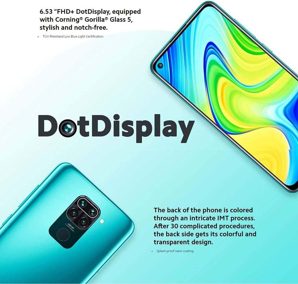 Xiaomi Redmi Note 9 64 GB + 3 GB Dual-Sim Polar White Gut Obrázek produktu 8
