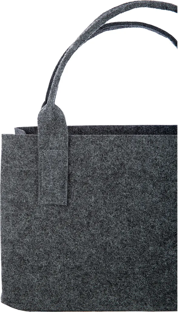 Sølmo I - Borsa Per La Spesa In Feltro Pieghevole 21L - Grigio Antracite/Blu - Shopping Bag Resistente Con Manici Lunghi, Design Scandinavo - 2