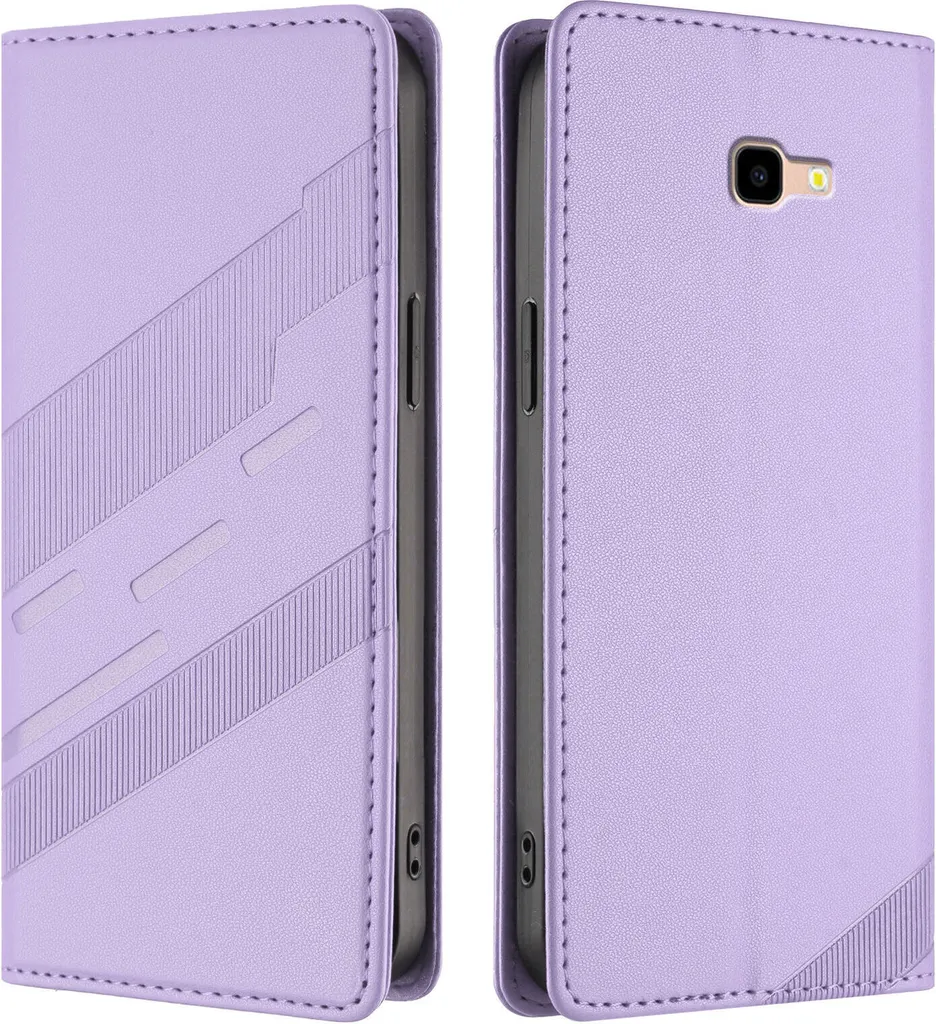 Custodia per Samsung Galaxy J4 Plus, custodia portafoglio in Finto cuoio con slot per carte e funzione stand Violett