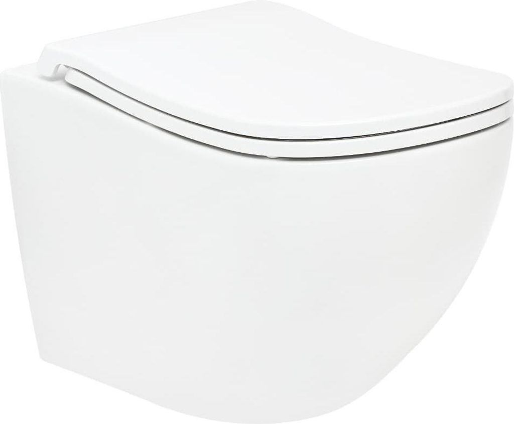SAT Ergo Ergonomisches Wand-WC 36x52 cm mit SoftClose-Sitz Ergonomische Sitzfläche, Wirbelspülung, weiß