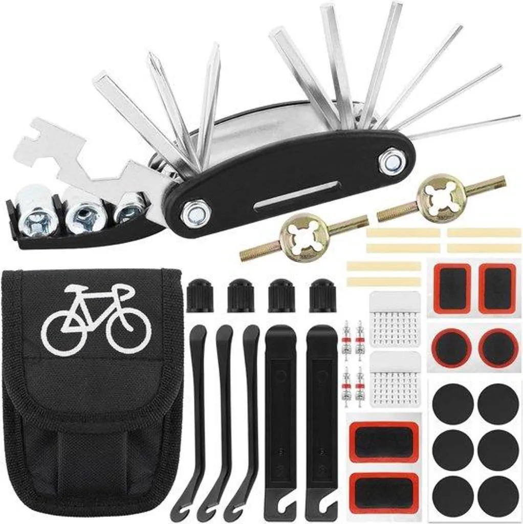 Multitool vélo 16 fonctions et kit de dépannage pneus en étui compact - 4