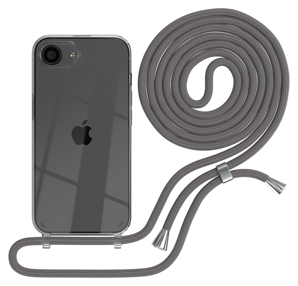 EAZY CASE Handykette mit Hülle für Apple iPhone 17e Backcover Handykette, zum Umhängen in Dunkelgrau
