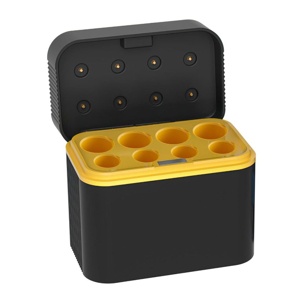 8-fach AA/AAA Ladegerät mit LED & Typ-C Anschluss – Intelligentes Flip-Case Ladebox für Lithium-Akkus – Ohne Batterien