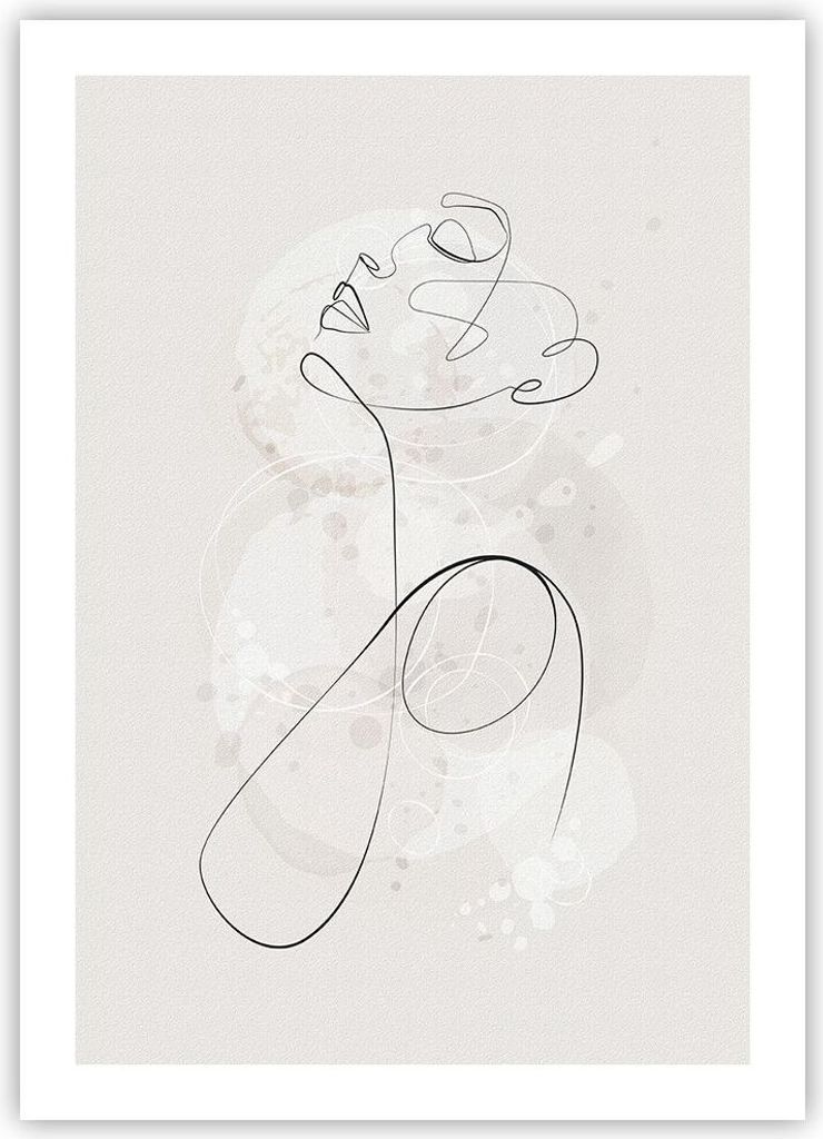 Poster - Poster ohne Rahmen - Frau eins Linie - 50x70 cm - Wand Bild - Wanddeko - Wandbilder - Kunstposter - Wandposter - Bilder - Kunstdruck - Wan...