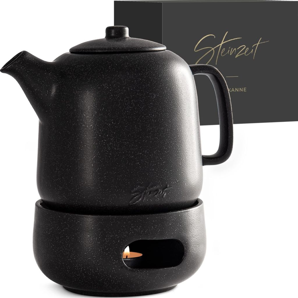 STEINZEIT Design Teekanne mit Stövchen (1,3L) – mit Produktbild 