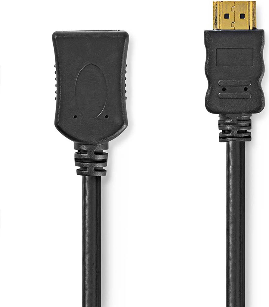 Nedis High Speed HDMI Kabel mit Ethernet - HDMI Stecker - HDMI Ausgang - 4K@60Hz - ARC - 10.2 Gbps - 2.00 m - Rund - PVC - Schwarz - Label