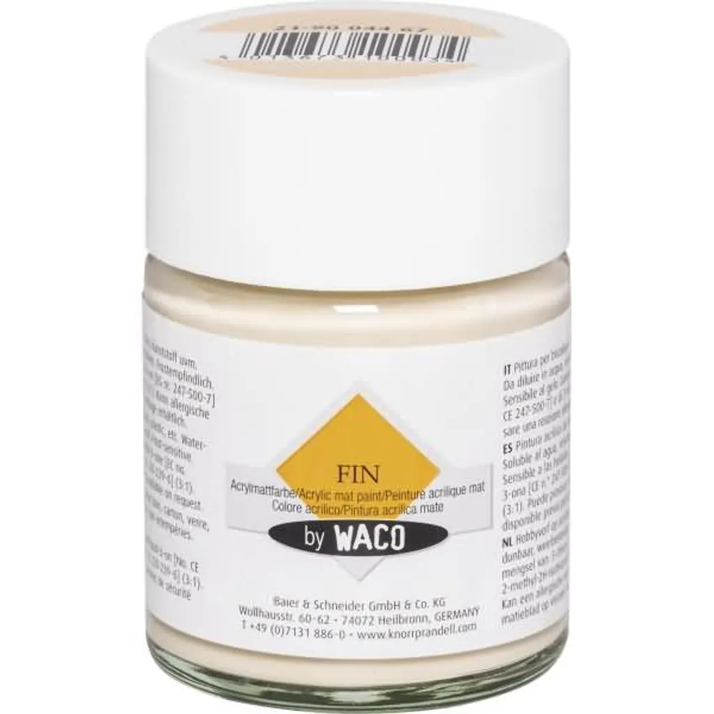 Waco 219004467 Peinture acrylique mate FIN couleur chair en tube 100ml