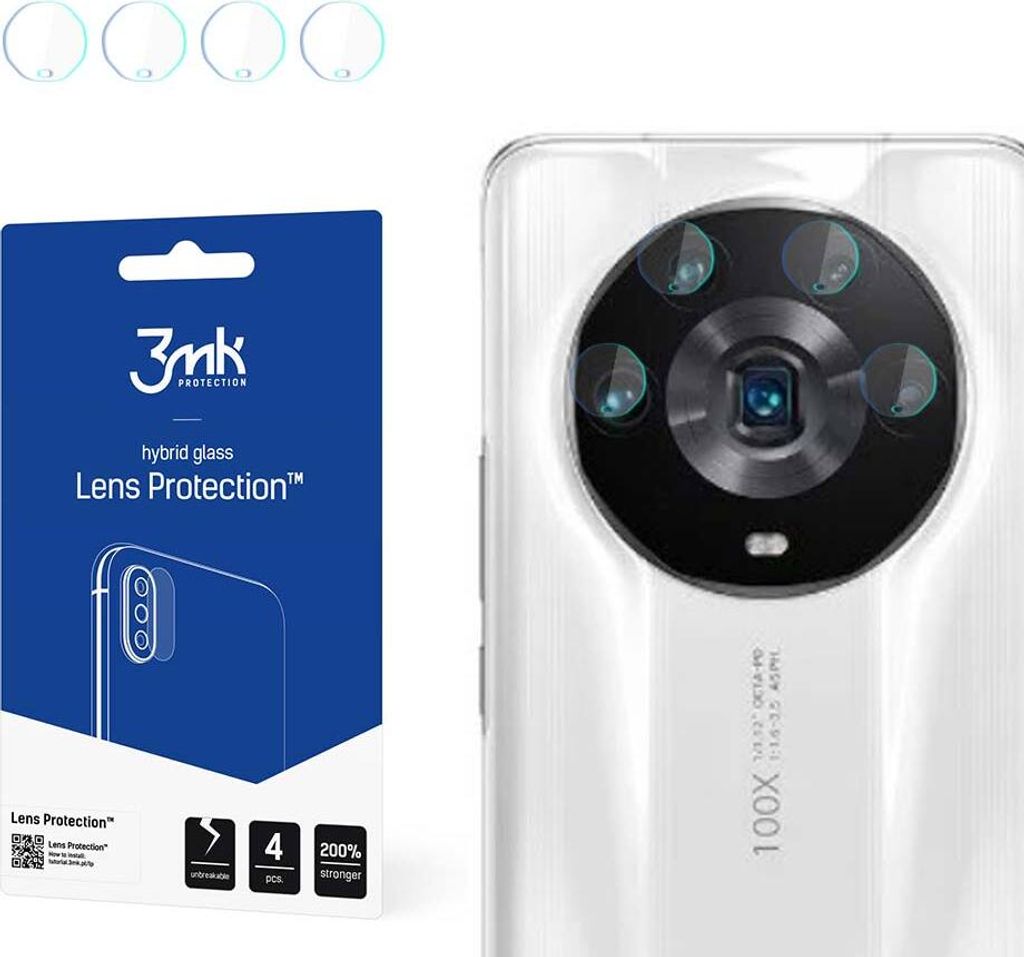 3mk Hybridglas Lens Protection für Honor Magic 4 Ultimate Kamera Objektiv Kameralinse 0,16mm 6H (4 Stück)