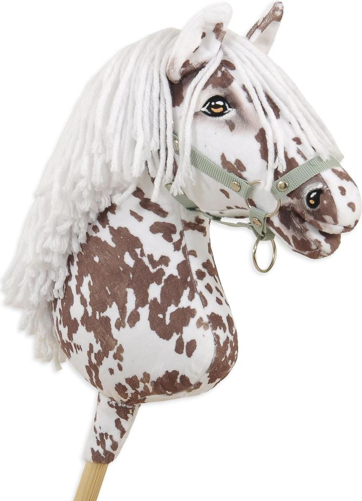Hobby Horse Premium Tarantowaty Pferd weiß-braun A3