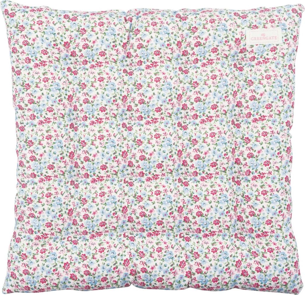 Greengate Sitzkissen LOUISA Weiß mit Blumen Muster 40x40 Produktbild 