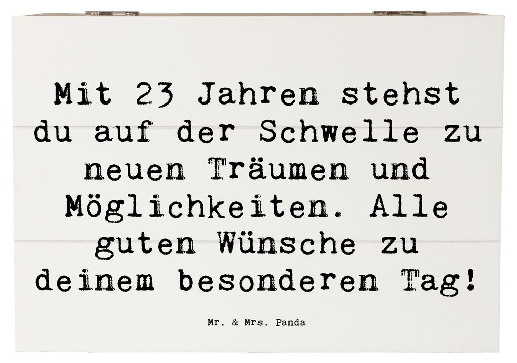 Mr. & Mrs. Panda Box Spruch 23. Geburtstag 22 x 15 cm - Weiß - Geschenk, persönliches, geschenkkiste, Alter, Truhe, spezieller Tag, Schwelle, hol...