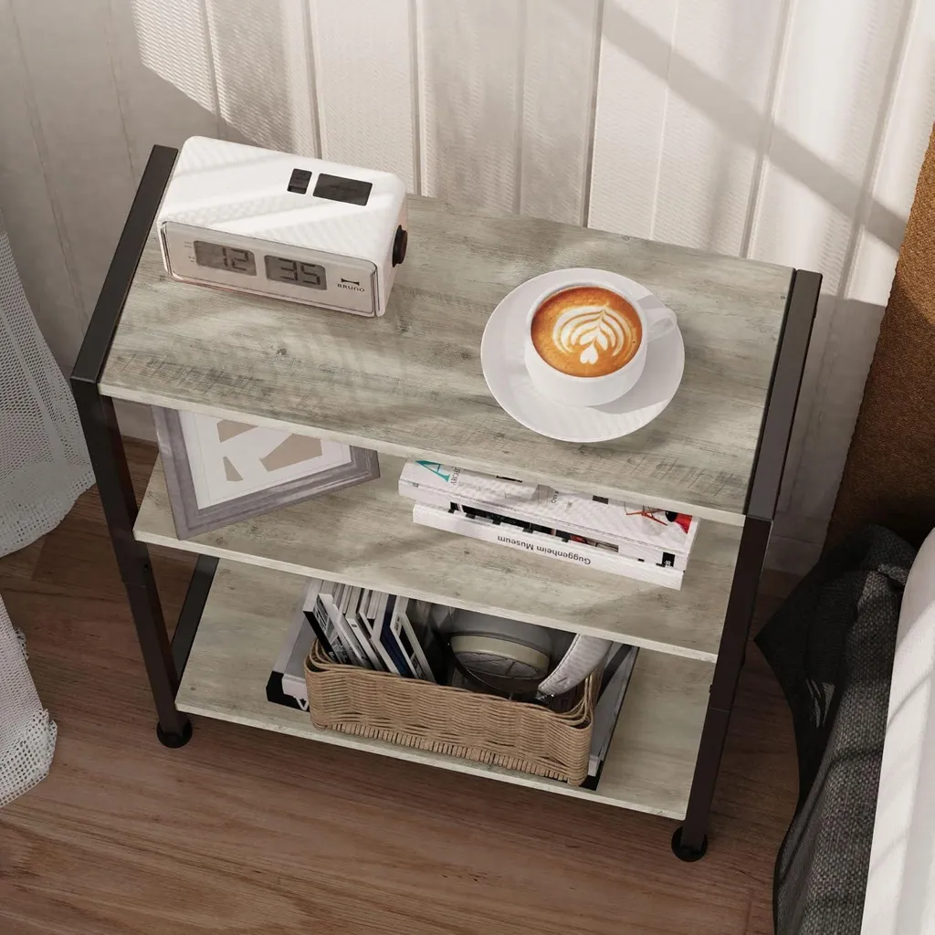 Petite Table Basse d'Appoint Vantimo Greige Multi-usage Style Industriel - 7