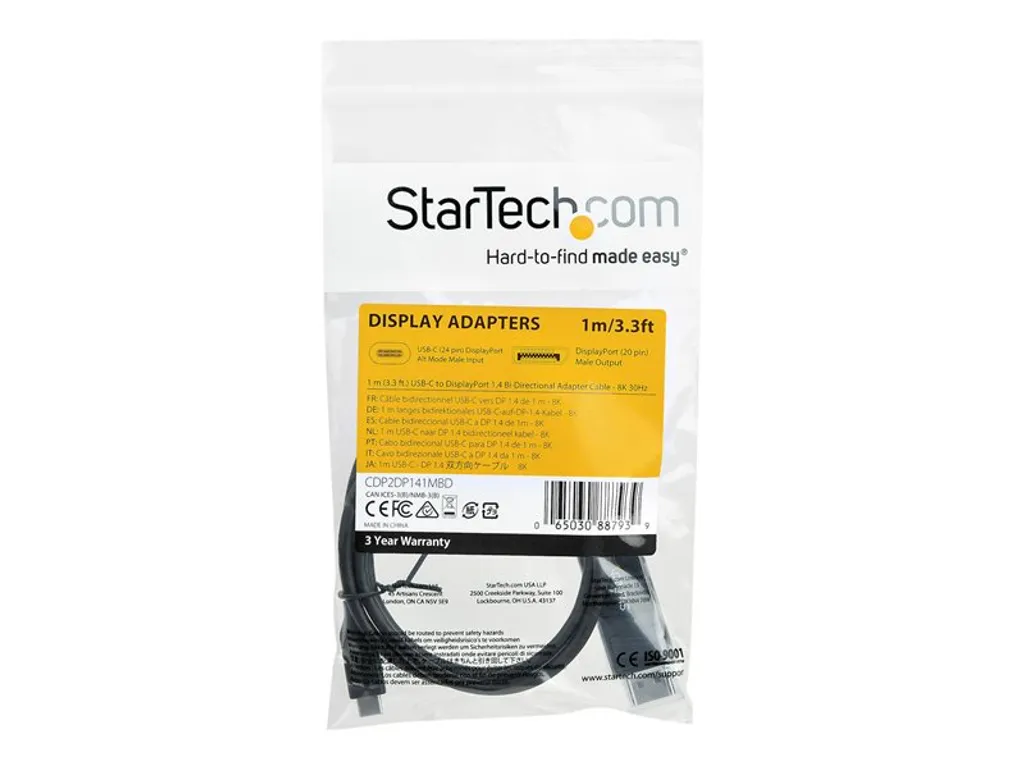 Câble USB C vers DisplayPort 1.4 8K 60Hz StarTech.com CDP2DP141MBD 1m - 5