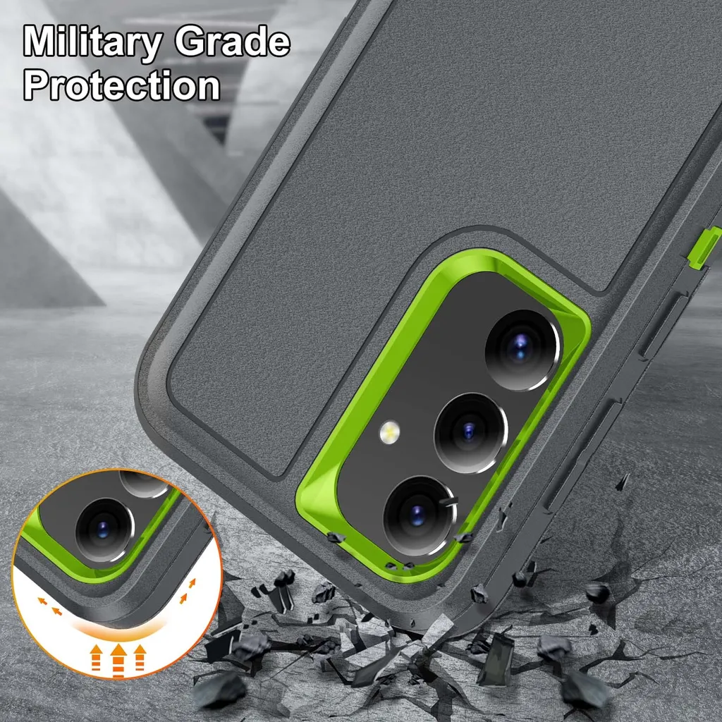 Custodia per Samsung Galaxy S25 ibrida a tre strati antiurto protettiva con supporto Grigio - 7