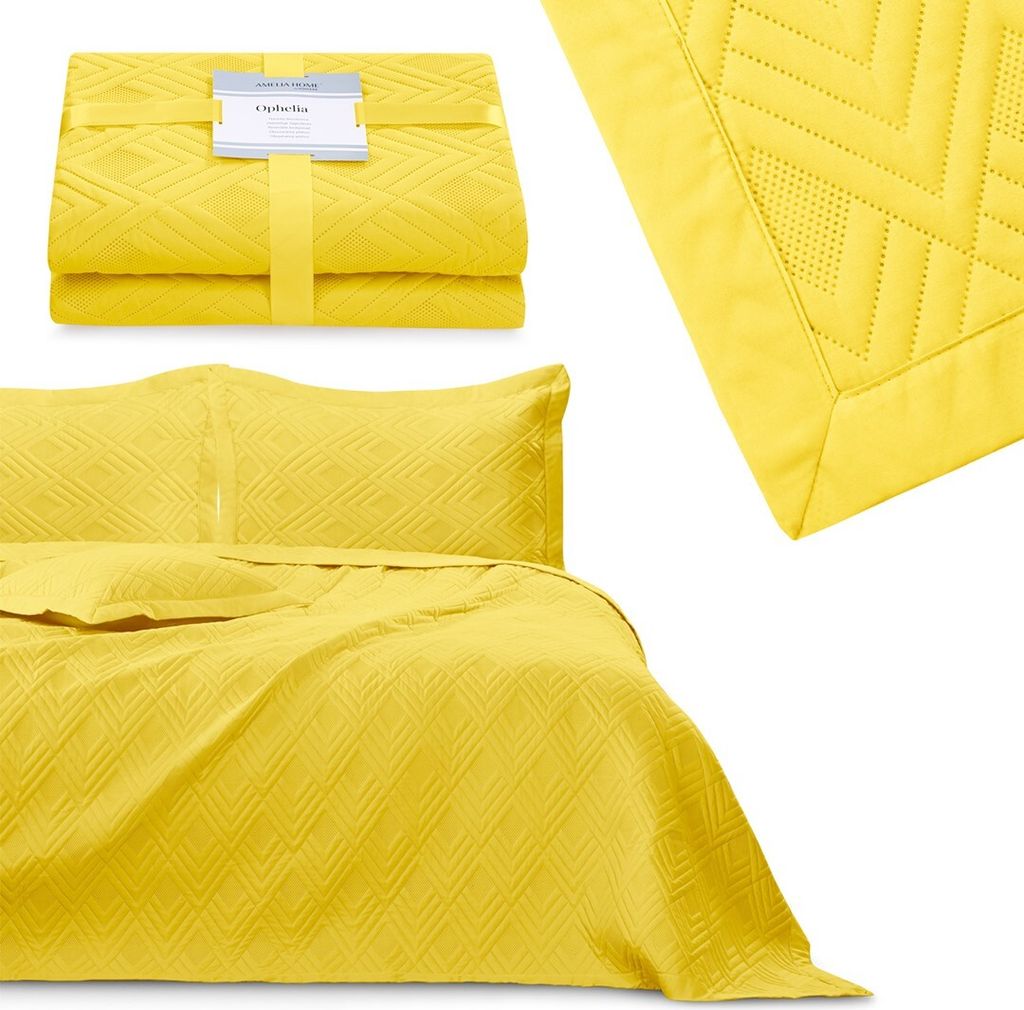 Bettüberwurf Ophelia - Luxus Steppdecke mit Ultrasonic Steppung, Farbe:Mustard, Größe:200x220 cm