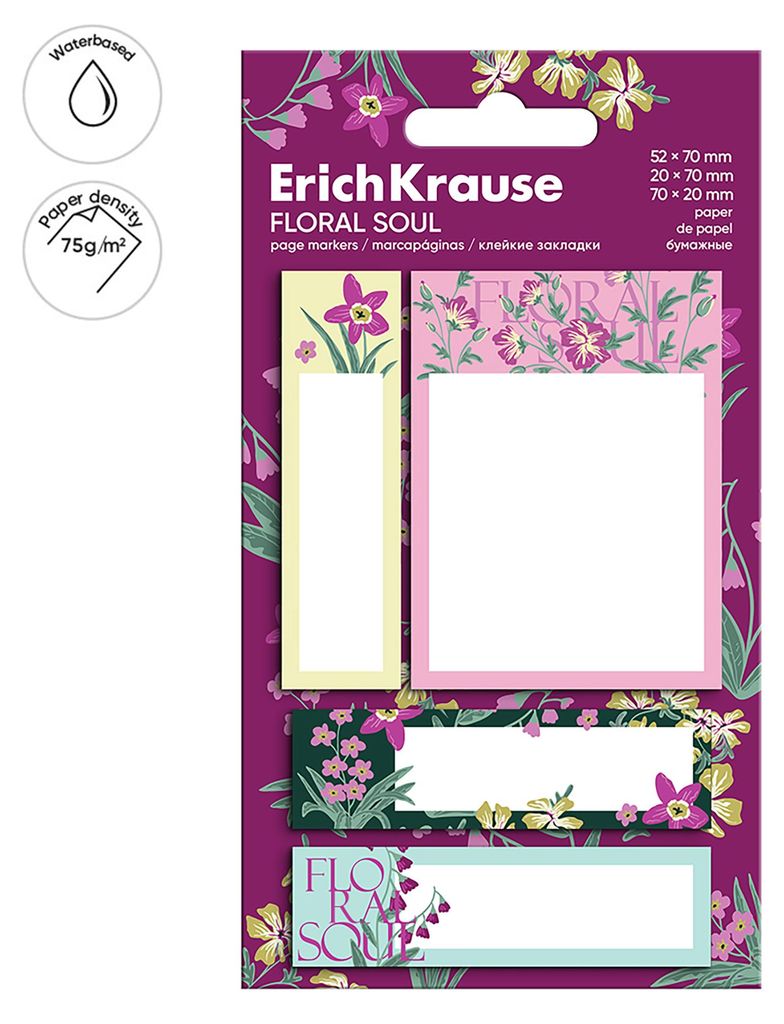 Seitenmarker Floral Soul Papier beschriftbar 80 Blatt sortiert