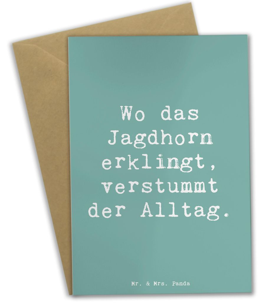 Mr. & Mrs. Panda Glückwunschkarte Spruch Jagdhorn Melodie - Meeresbrise - Geschenk, osterkarten, Entspannung, Musik, traditionelles Musikinstrumen...