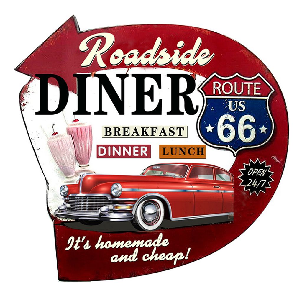 Clayre & Eef Textschild 56x54 cm Rot Eisen Auto Produktbild 