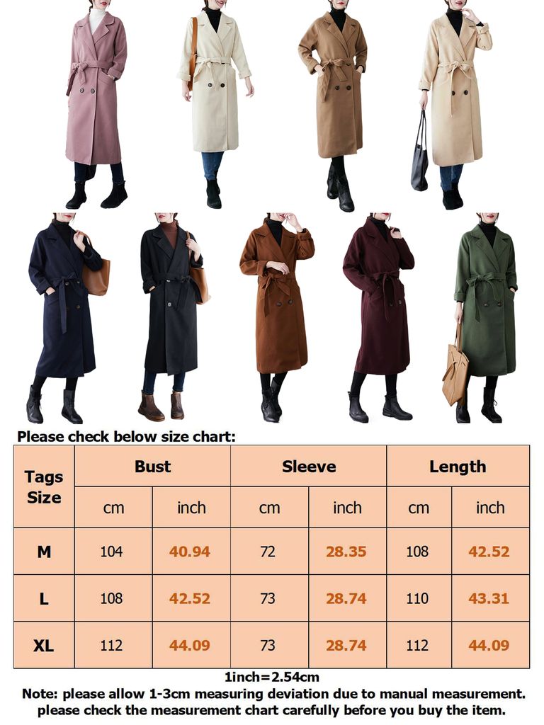 Damen Winterjacke Im Hemd-Mantel Style - Elegante Übergangsjacke Aus Wolle Für Herbst Und Winter