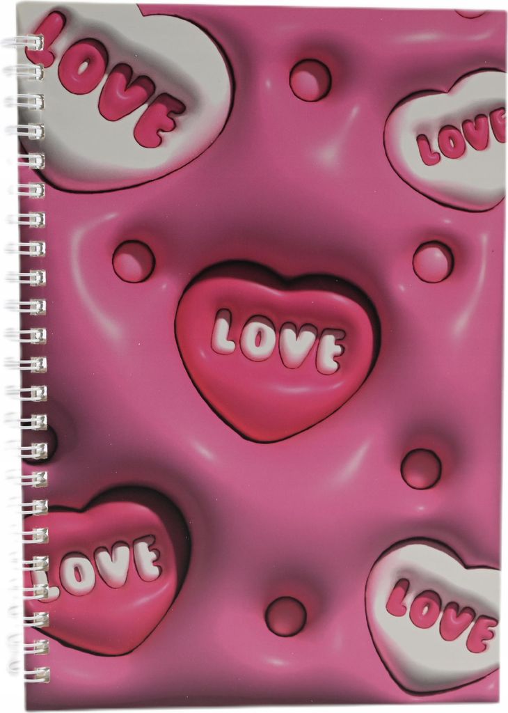 Notizbuch für Mädchen A5 Bunt - Kreatives Schulheft & Tagebuch mit Herz-Motiv - Ideales Geschenk