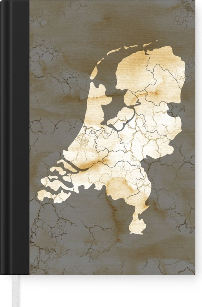 MuchoWow Notizbuch Tagebuch Haushaltsbuch Notebook A5 Karte von Europa - Niederlande - Marmor - Notizblock - Notizheft - Notebook - Schreibblock ...