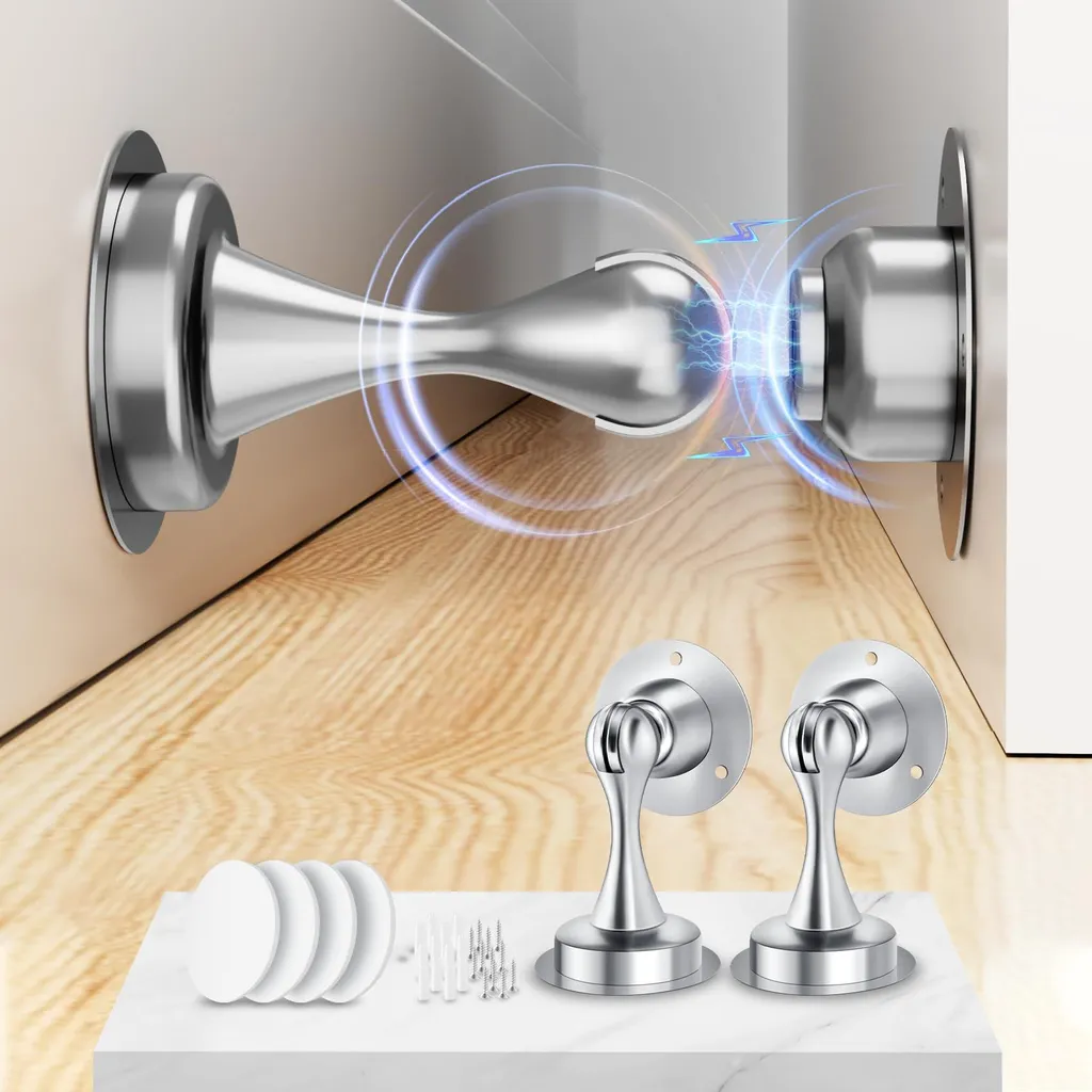 Butée magnétique en inox : stop aux portes qui claquent, lot de 2