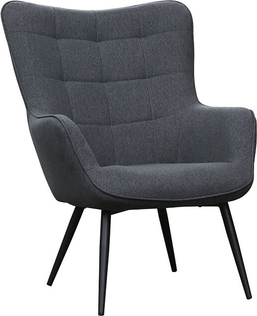 byLIVING Sessel Uta, Webstoff dunkelgrau mit Ziersteppung, Produktbild 