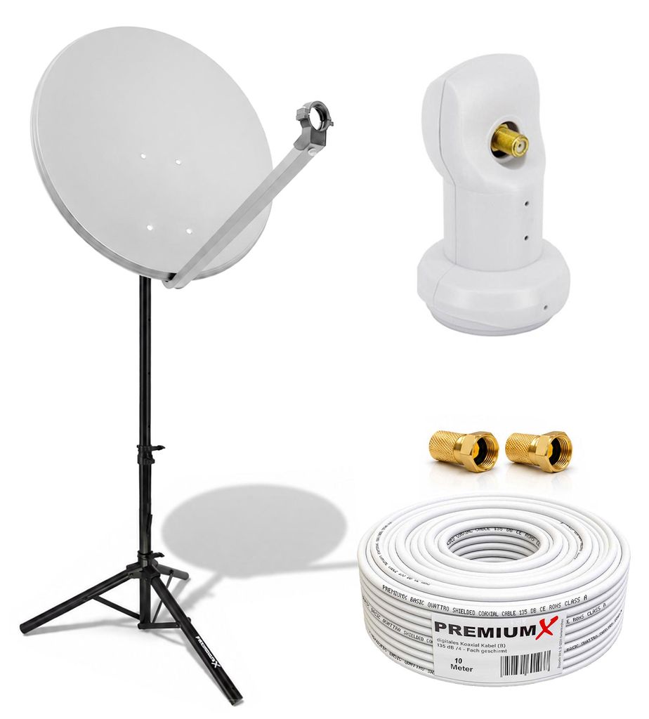 PremiumX Camping SAT Anlage 60cm ALU Antenne Single LNB Produktbild 