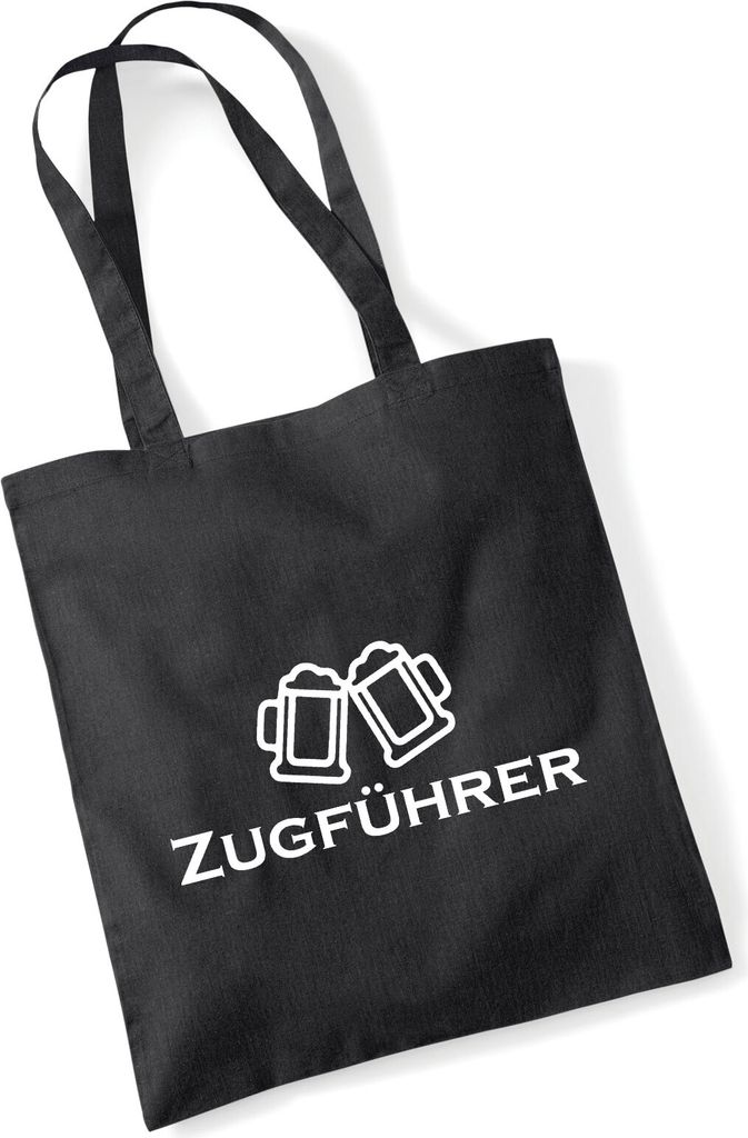 Huuraa Jutebeutel Zugführer Schützenfest 10 Liter Black Baumwolle Tasche Geschenkidee
