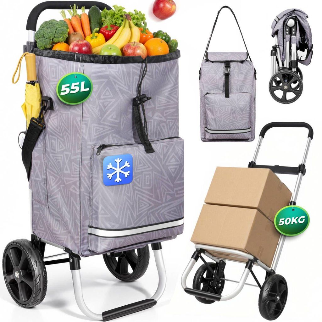 Einkaufstrolley klappbar mit Kühlfach 55 L – Shopping Produktbild 