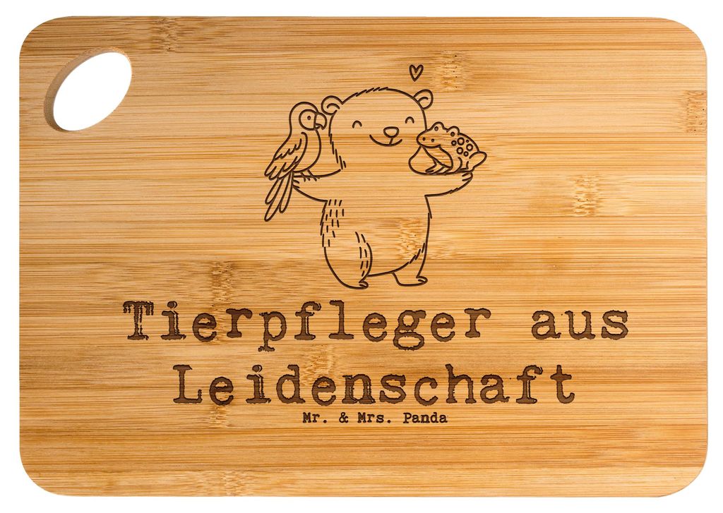 Mr. & Mrs. Panda Frühstücksbrettchen Tierpfleger Leidenschaft - Transparent - Geschenk, Hackbrett, Frühstücksbrett, Holzbrett, Schneidebrett, s...