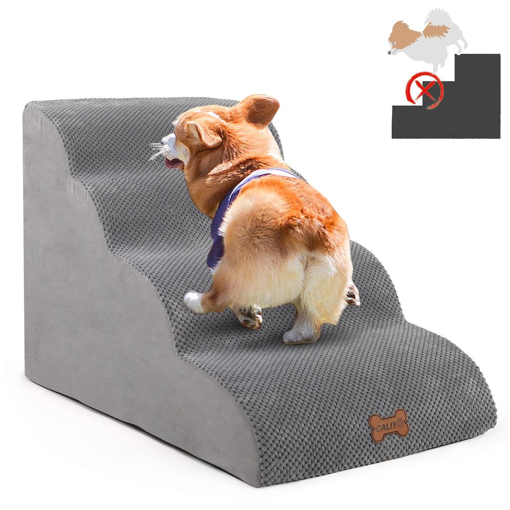 Hunderampe Hundetreppe 4 Stufen rutschfest Haustiertreppe Produktbild 