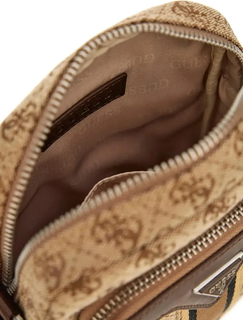 Petit Sac à dos Guess Milano Compact Beige et Marron avec Logo 4G