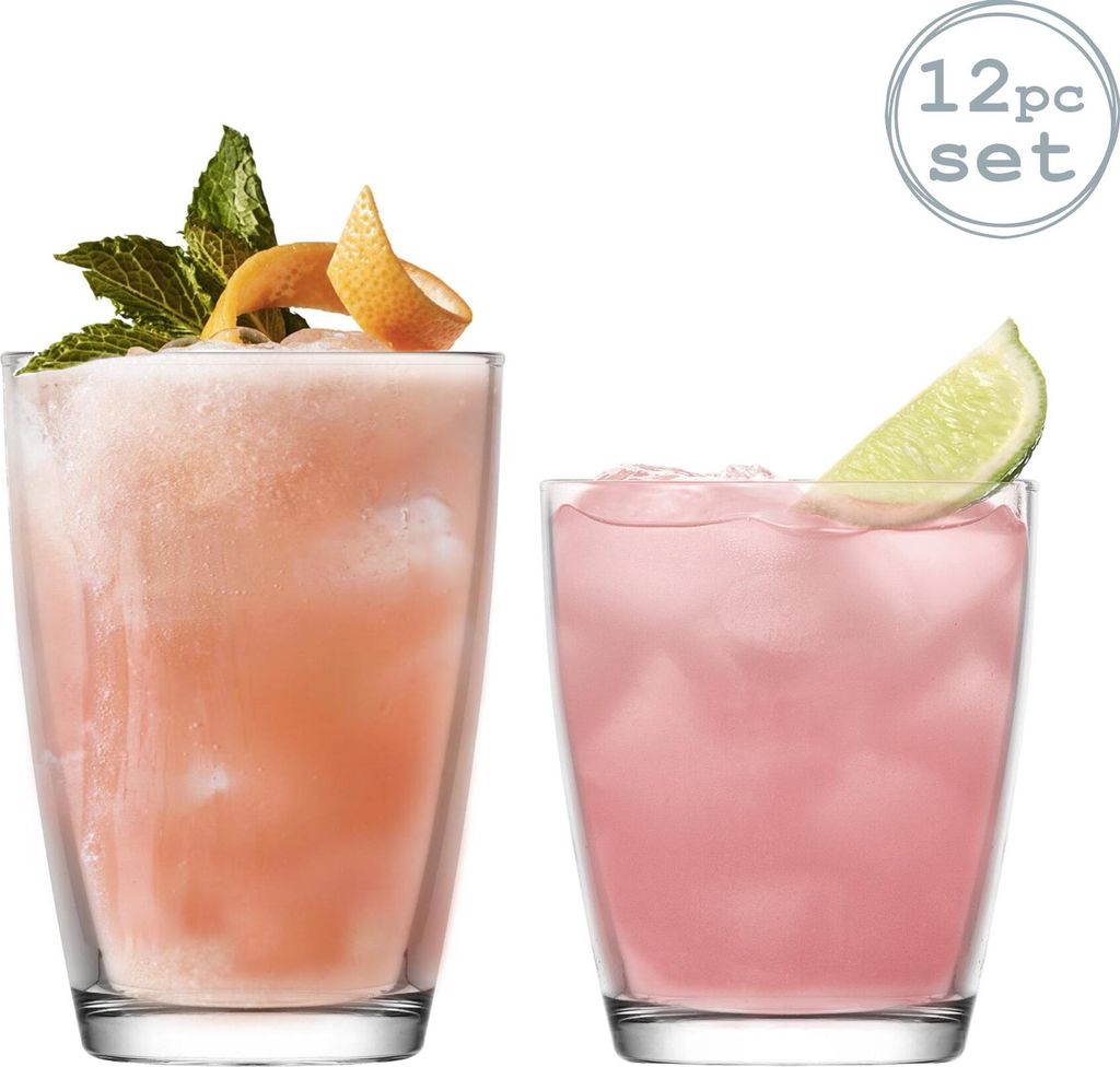 Lav Vega Cocktail Longdrink Gläser Tumbler Gläser + Wasser Trinkgläser, Set von 12