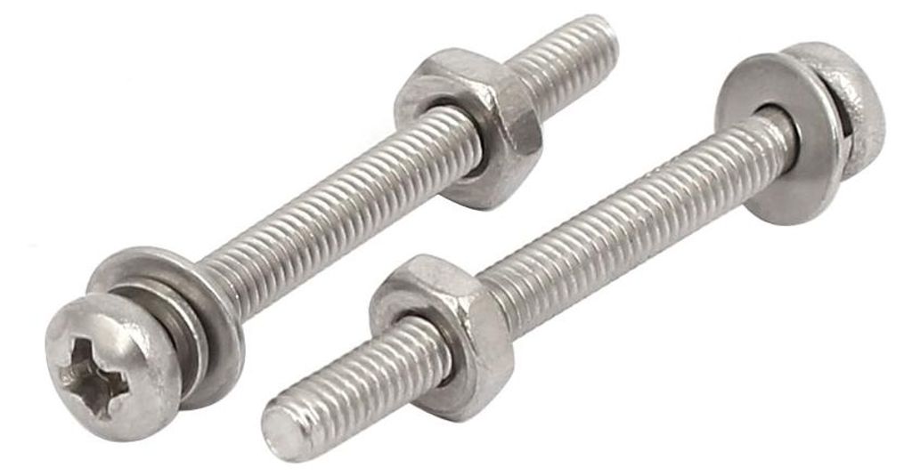 28 S?tze M2.5x25mm 304 Edelstahl Kreuzschlitz Flachkopfschraube Nuss mit Scheibe DE de