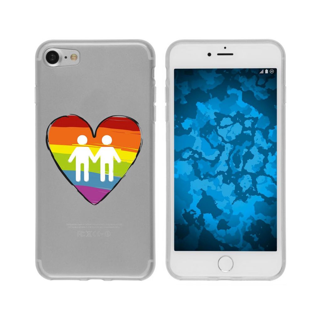 PhoneNatic Case kompatibel mit Apple iPhone 8 Silikon-Hülle pride Männer M3