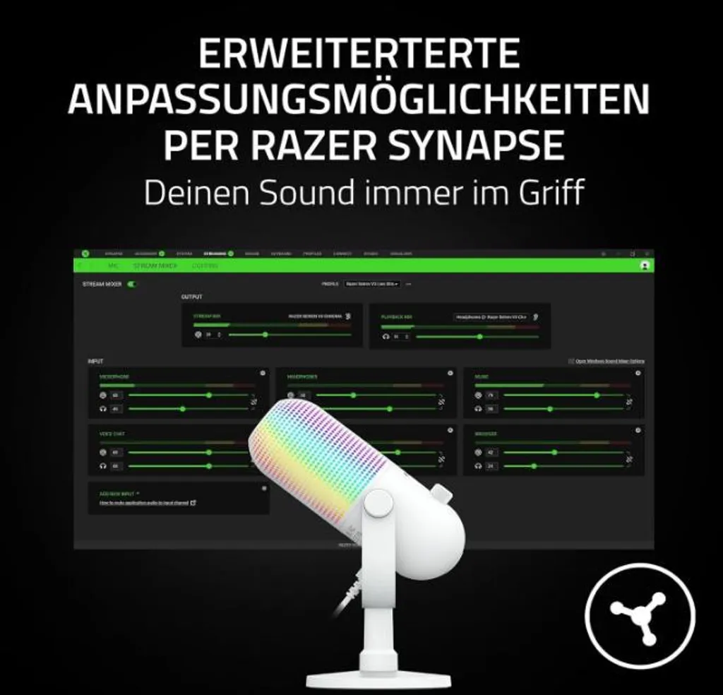 RAZER Razer Seiren V3 Chroma Bianco Microfono per PC - 6