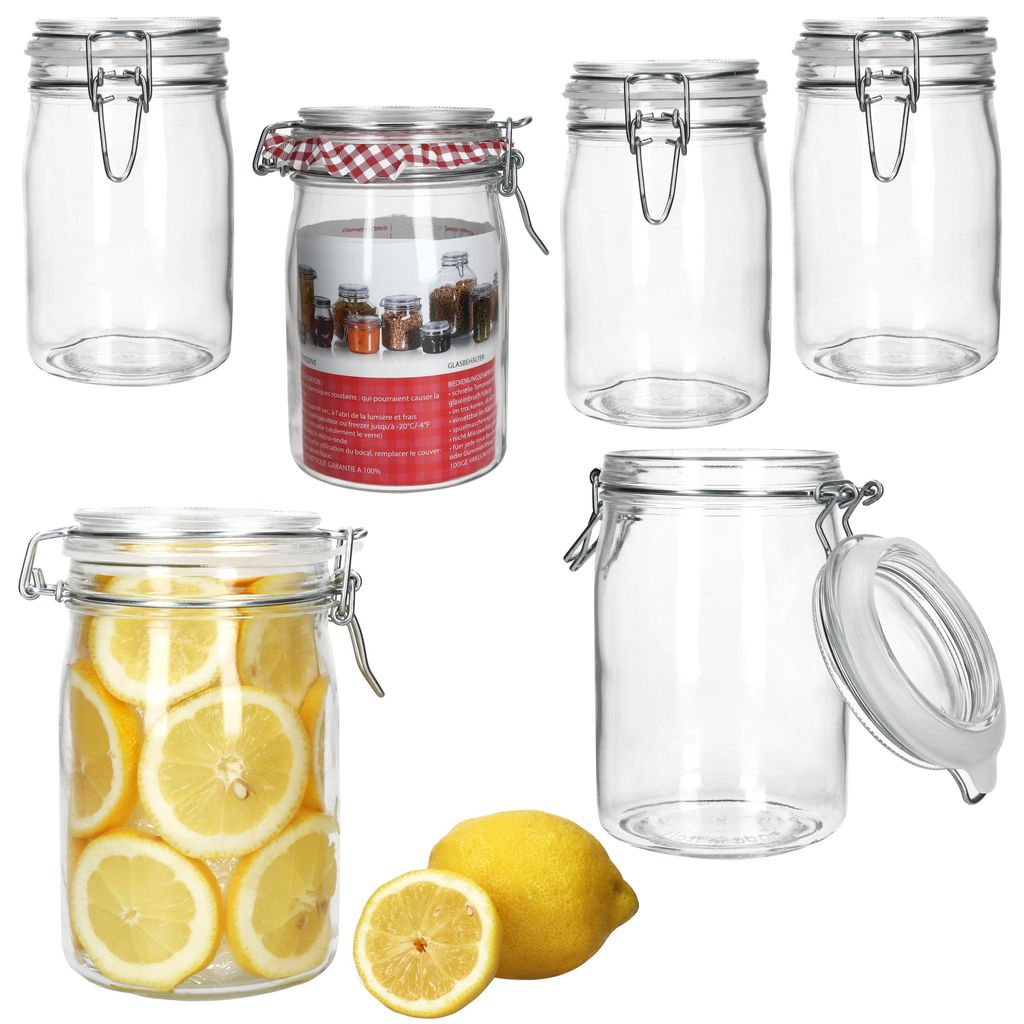 6x NORMA Vorratsglas 1L aus Glas mit Bügelverschluss Produktbild 